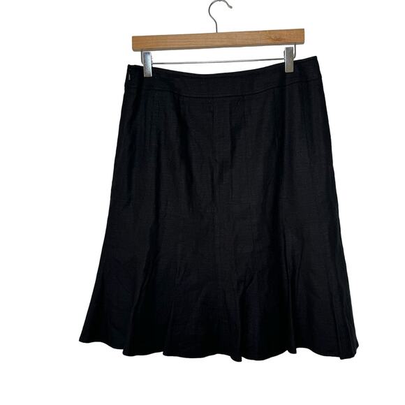 Anne Klein Black A-Line Skirt Women’s Size 8 Pleated Fit Flare - Picture 1 of 11